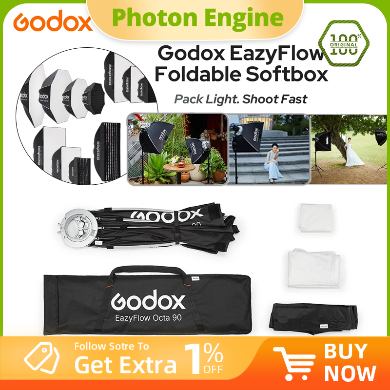 Photography Lighting Handheld - Godox Série EazyFlow Softbox Dobrável com