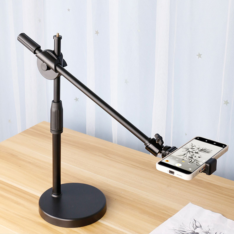 Photography Mobile Lighting - Tripé aéreo com anel de luz,